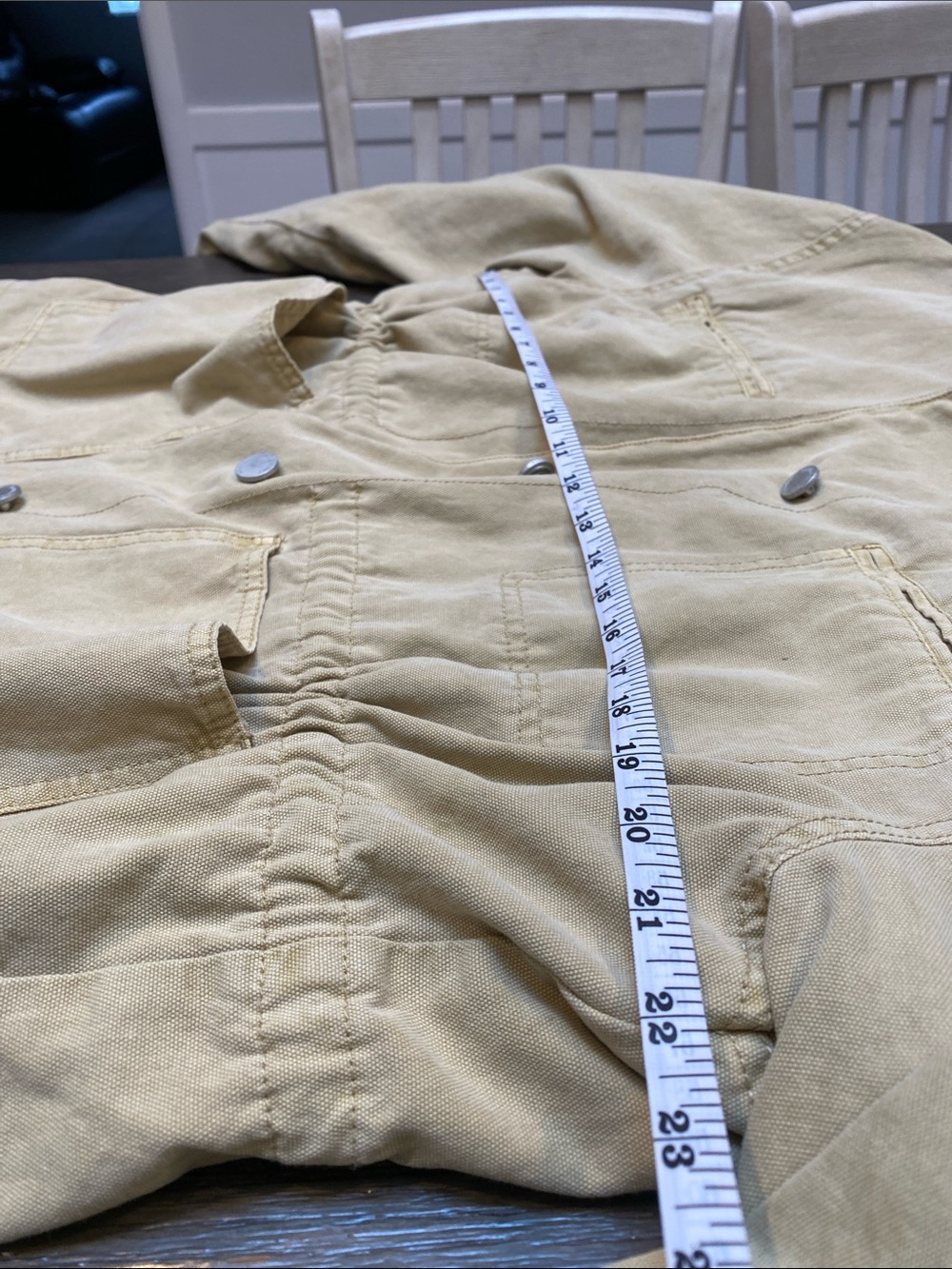 Blank NYC Beige Utility Jacket with Brown Collar with drawstring waist - Picture 10 of 11